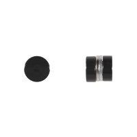 Boucles d'oreilles puces rondes aimants en acrylique de couleur noire.