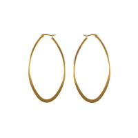Boucles d'oreilles créoles de forme ovale en acier doré.