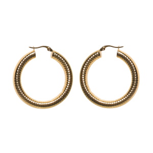 Boucles d'oreilles créoles en acier doré.