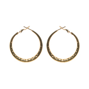 Boucles d'oreilles créoles en acier doré.
