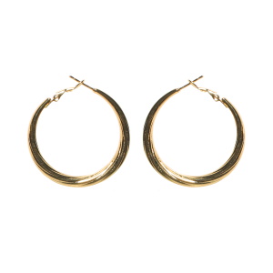 Boucles d'oreilles créoles en acier doré.