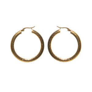 Boucles d'oreilles créoles en acier doré.