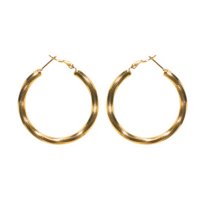 Boucles d'oreilles créoles en acier doré.