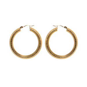 Boucles d'oreilles créoles en acier doré.
