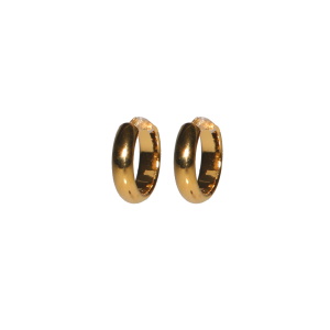 Boucles d'oreilles créoles fermées en acier doré.
