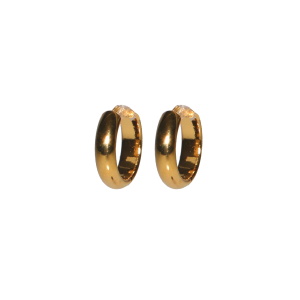 Boucles d'oreilles créoles fermées en acier doré.