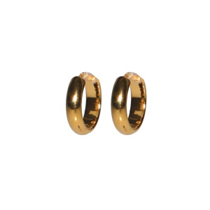 Boucles d'oreilles créoles fermées en acier doré.
