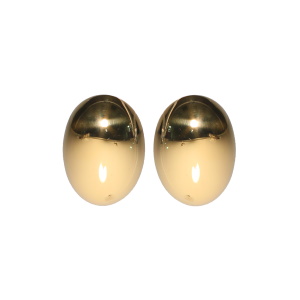 Boucles d'oreilles pendantes bombées de forme ovale en acier doré.