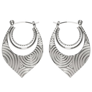 Boucles d'oreilles pendantes en acier argenté.