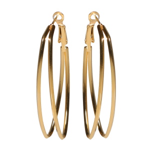 Boucles d'oreilles pendantes en acier doré.