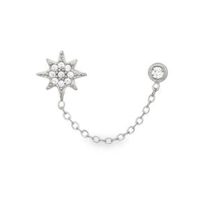 Sublime boucles d'oreille en acier argenté, dotées d'un design moderne et élégant. Chaque boucle est ornée de strass taille brillant, apportant une brillance exceptionnelle. Un accessoire parfait pour sublimer votre style avec une touche de luxe discret. Vendu à l'unité.