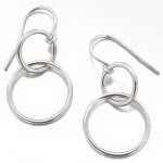 Boucles d'oreilles en argent 925/000 rhodié.