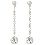 Boucles d'oreilles serti clos en argent 925/000 rhodié et oxyde de zirconium.