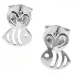 Boucles d'oreilles abeille en argent 925/000 rhodié.