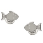 Boucles d'oreilles poissons en argent 925/000 rhodié.