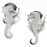 Boucles d'oreilles hippocampe en argent 925/000 rhodié.