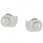 Boucles d'oreilles escargot en argent 925/000 rhodié.