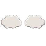 Boucles d'oreilles puces nuage en argent 925/000 rhodié.