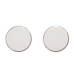 Boucles d'oreilles puces lisse en argent 925/000 rhodié.