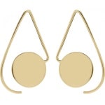 Boucles d'oreilles pendantes triangles avec pastille lisse en plaqué or.
