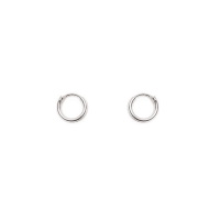 Boucles d'oreilles créoles fil rond en argent 925/000 rhodié.