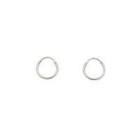 Boucles d'oreilles créoles fil rond en argent 925/000 rhodié.