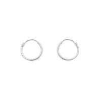 Boucles d'oreilles créoles fil rond en argent 925/000 rhodié.