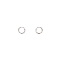 Boucles d'oreilles créoles fil rond en argent 925/000 rhodié.