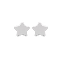 Boucles d'oreilles puces en forme d'étoile en argent 925/000 rhodié.