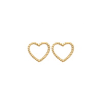 Boucles d'oreilles pendantes en forme de cœur ajouré en plaqué or jaune 18 carats.