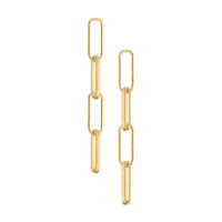 Boucles d'oreilles pendantes en forme de chaîne en plaqué or jaune 18 carats.
