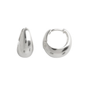 Boucles d'oreilles créoles en argent 925 rhodié.
