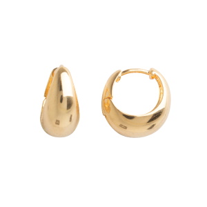 Boucles d'oreilles créoles en plaqué or jaune 18 carats.