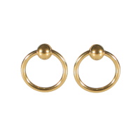 Boucles d'oreilles pendantes en forme de cercle en acier doré.
