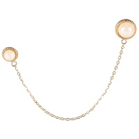 Boucle d'oreille composée d'une puce sertie d'une perle d'imitation reliée par une chaîne en acier doré à un piercing cartilage serti d'une perle d'imitation. Vendu à l'unité.