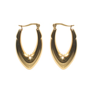 Boucles d'oreilles créoles de forme ovale en acier doré.