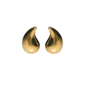 Boucles d'oreilles pendantes en forme de goutte en acier doré.