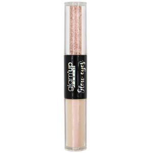 Ombre à paupières duo Glow eyes, fard liquide et paillettes. Les ombres à paupières duo sont composées d'une ombre à paupières liquide facile à poser grâce à son applicateur et de paillettes pour accentuer la couleur et apporter toujours plus de glow au regard.