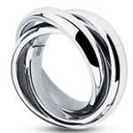 Bague 3 anneaux en acier chirurgical 316L.