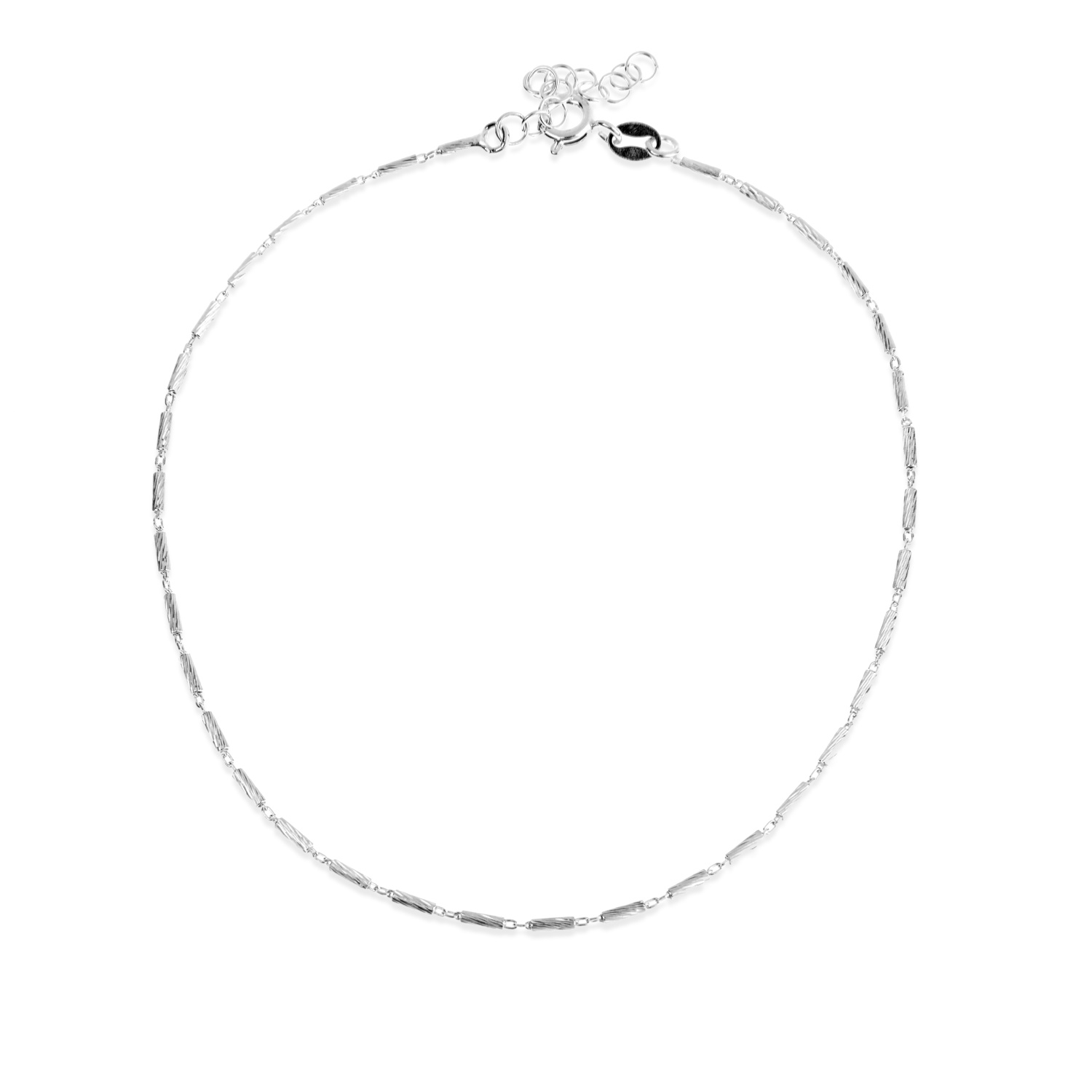 Bracelet chaîne de cheville en argent 925/000 rhodié.<br/>Fermoir anneau ressort avec 3 cm de rallonge. Cheville  Adolescent Adulte Femme Fille Indémodable 