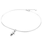 Bracelet chaîne de cheville avec hippocampe pendant en argent 925/000 rhodié.