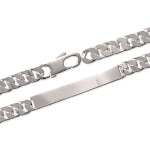 Bracelet identité en argent 925/000 poli miroir. Maille gourmette.  Absolument indémodables, Les gourmettes personnalisables sont idéales à offrir aux adultes comme aux adolescent.e.s.  Ce modèle est généralement considéré comme plutôt féminin, Mais peut bien entendu être porté par toutes et tous !