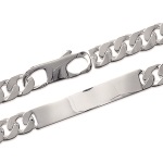 Bracelet identité en argent 925/000 poli miroir. Maille gourmette.  Absolument indémodables, Les gourmettes personnalisables sont idéales à offrir aux adultes comme aux adolescent.e.s.  Ce modèle est généralement considéré comme plutôt féminin, Mais peut bien entendu être porté par toutes et tous !