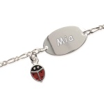 Bracelet identité enfant en argent 925/000. Anneau de rappel à 14 cm.  Souvenir impérissable, Cette gourmette personnalisable ravira toute petite fille, comme tout petit garçon !  Avec son anneau de rappel, elle grandit avec l'enfant.