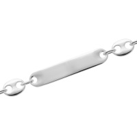 Bracelet gourmette identité en argent 925/000. Maille Grain de café massifs. 
 
Absolument indémodables, 
Les gourmettes personnalisables sont idéales à offrir aux adultes comme aux adolescent.e.s. 
 
Ce modèle est généralement considéré comme plutôt masculin,
Mais peut bien entendu être porté par toutes et tous !