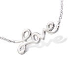 Collier love en argent 925/000 rhodié.