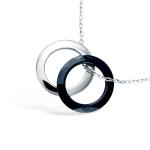 Collier en argent 925/000 rhodié et céramique.