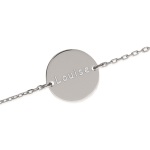 Bracelet gourmette en argent 925/000.  Souvenir impérissable, Cette gourmette personnalisable ravira toute petite fille, comme tout petit garçon !  Avec son anneau de rappel, elle grandit avec l'enfant.