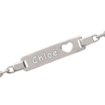 Bracelet identité en argent 925/000.  Souvenir impérissable, Cette gourmette personnalisable ravira toute petite fille, comme tout petit garçon !  Avec son anneau de rappel, elle grandit avec l'enfant.