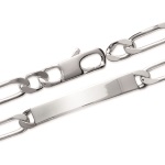 Bracelet identité en argent 925/000 poli miroir.  Absolument indémodables, Les gourmettes personnalisables sont idéales à offrir aux adultes comme aux adolescent.e.s.  Ce modèle est généralement considéré comme plutôt masculin, Mais peut bien entendu être porté par toutes et tous !